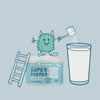 video of cartoon monster standing on bottle of nurished Super Pooper pouring powder into a glass of milk